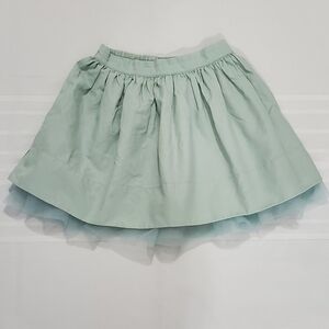Janie and Jack Tulle Trim Girls Skirt in Sage Green